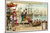 Vasco Da Gama Leaving Lisbon with Three Ships Loaded with Provisions, 25 March 1497-null-Mounted Giclee Print