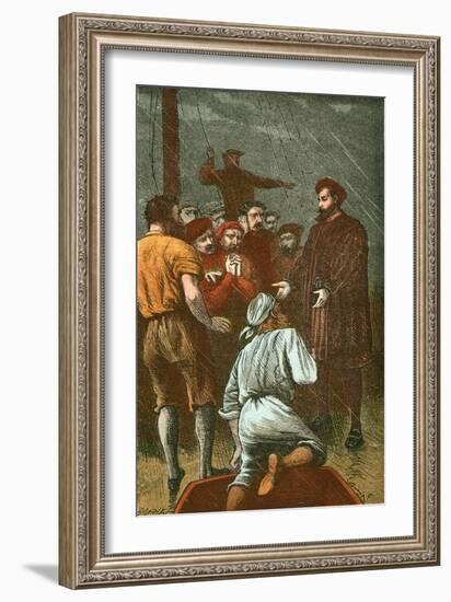 Vasco Da Gama Refuses to Turn Back Again-English School-Framed Giclee Print