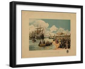 Vasco Da Gama's Arrival in India, C. 1900-Alfredo Roque Gameiro-Framed Giclee Print