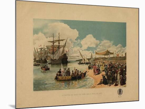 Vasco Da Gama's Arrival in India, C. 1900-Alfredo Roque Gameiro-Mounted Giclee Print