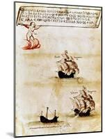 Vasco Da Gama's Fleet at Sea, 1497-null-Mounted Giclee Print
