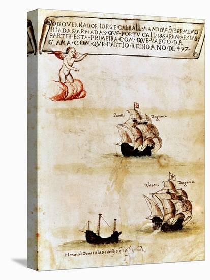 Vasco Da Gama's Fleet at Sea, 1497-null-Stretched Canvas
