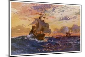 Vasco Da Gama's Ships off the Coast of Africa on Their Way to the Indies-O. Rosenvinge-Mounted Art Print
