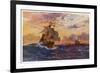 Vasco Da Gama's Ships off the Coast of Africa on Their Way to the Indies-O. Rosenvinge-Framed Premium Giclee Print