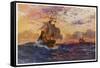 Vasco Da Gama's Ships off the Coast of Africa on Their Way to the Indies-O. Rosenvinge-Framed Stretched Canvas