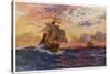 Vasco Da Gama's Ships off the Coast of Africa on Their Way to the Indies-O. Rosenvinge-Stretched Canvas