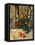 Vase and Apples-Paul Cézanne-Framed Stretched Canvas