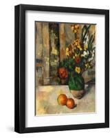 Vase and Apples-Paul Cézanne-Framed Giclee Print