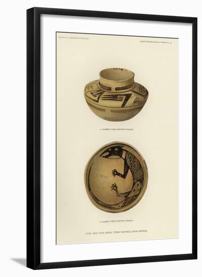 Vase and Food Bowl from Four-Mile Ruin, Arizona-null-Framed Giclee Print