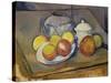 Vase, Apples and Sugar Bowl-Paul Cézanne-Stretched Canvas
