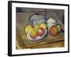 Vase, Apples and Sugar Bowl-Paul Cézanne-Framed Giclee Print