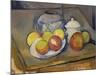 Vase, Apples and Sugar Bowl-Paul Cézanne-Mounted Giclee Print