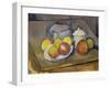 Vase, Apples and Sugar Bowl-Paul Cézanne-Framed Giclee Print