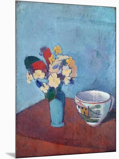 Vase Avec Fleurs Et Tasse - Peinture D'emile Bernard (1868-1941), Huile Sur Toile, 1887 - Vase With-Emile Bernard-Mounted Giclee Print