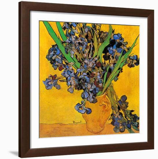 Vase avec iris (Détail)-Vincent van Gogh-Framed Art Print