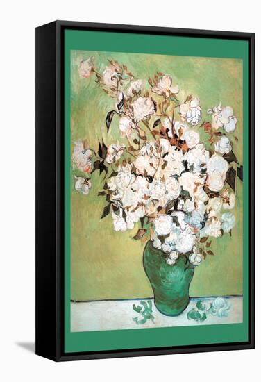 Vase Avec Roses-Vincent van Gogh-Framed Stretched Canvas