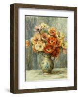 Vase d'Anemones-Pierre-Auguste Renoir-Framed Giclee Print