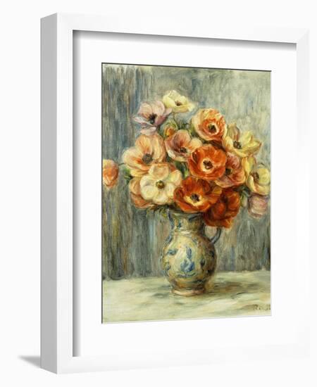 Vase d'Anemones-Pierre-Auguste Renoir-Framed Giclee Print