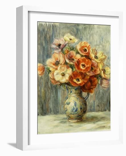 Vase d'Anemones-Pierre-Auguste Renoir-Framed Giclee Print