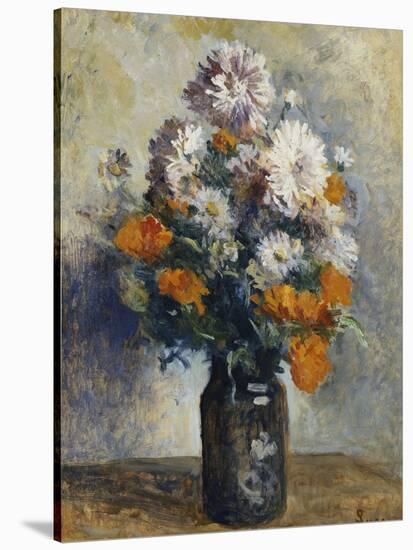 Vase De Dahlias-Maximilien Luce-Stretched Canvas