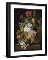 Vase de fleurs avec une tubéreuse cassée-Jan Frans van Dael-Framed Giclee Print