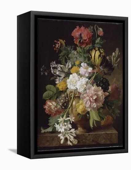 Vase de fleurs avec une tubéreuse cassée-Jan Frans van Dael-Framed Stretched Canvas