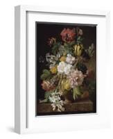 Vase de fleurs avec une tubéreuse cassée-Jan Frans van Dael-Framed Giclee Print