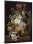 Vase de fleurs avec une tubéreuse cassée-Jan Frans van Dael-Mounted Giclee Print