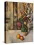 'Vase de Fleurs et Pommes', c19th century-Paul Cezanne-Stretched Canvas
