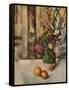 'Vase de Fleurs et Pommes', c19th century-Paul Cezanne-Framed Stretched Canvas