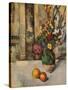 'Vase de Fleurs et Pommes', c19th century-Paul Cezanne-Stretched Canvas