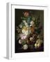 Vase de fleurs, raisins et pêches-Jan Frans van Dael-Framed Giclee Print