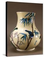 Vase Decorated with Chinese-Inspired Flowers and Birds-Joseph Wright of Derby-Stretched Canvas