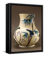 Vase Decorated with Chinese-Inspired Flowers and Birds-Joseph Wright of Derby-Framed Stretched Canvas