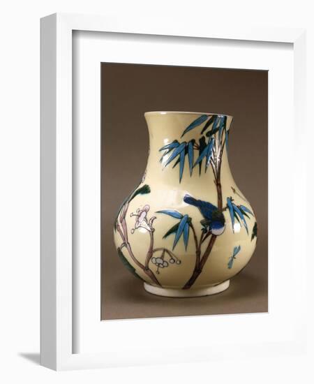 Vase Decorated with Chinese-Inspired Flowers and Birds-Joseph Wright of Derby-Framed Giclee Print