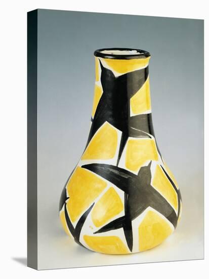 Vase Decorated with Stylized Swallows-null-Stretched Canvas