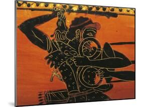 Vase Depicting Athlete, Black-Figure Pottery, Italy, Detail-null-Mounted Giclee Print