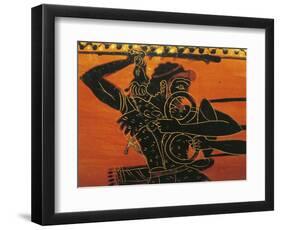 Vase Depicting Athlete, Black-Figure Pottery, Italy, Detail-null-Framed Giclee Print