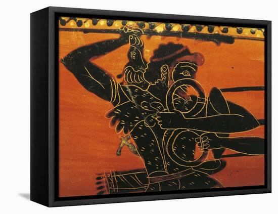 Vase Depicting Athlete, Black-Figure Pottery, Italy, Detail-null-Framed Stretched Canvas