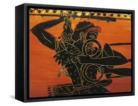 Vase Depicting Athlete, Black-Figure Pottery, Italy, Detail-null-Framed Stretched Canvas