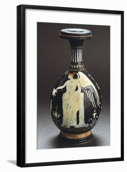Vase Depicting Winged Female Figure, Red-Figure Apulian Pottery from Apulia, Italy-null-Framed Giclee Print