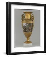 Vase en porcelaine de Paris avec scène de chasse-null-Framed Giclee Print