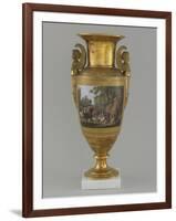 Vase en porcelaine de Paris avec scène de chasse-null-Framed Giclee Print