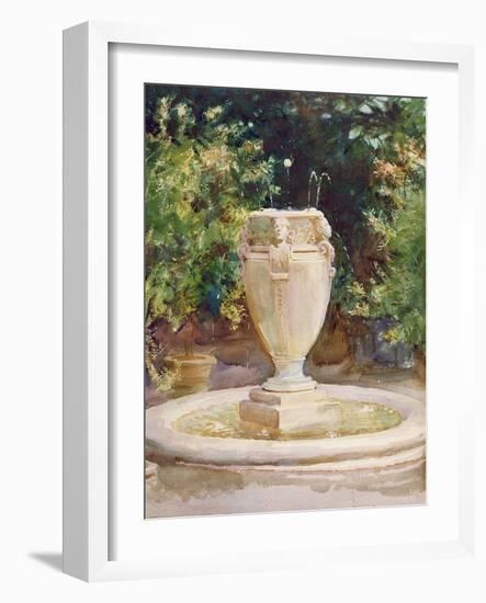 Vase Fountain, Pocantico-John Singer Sargent-Framed Premium Giclee Print