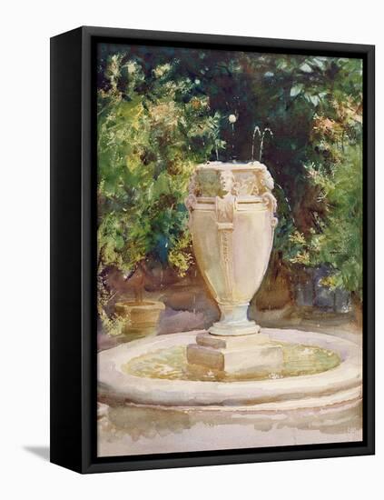 Vase Fountain, Pocantico-John Singer Sargent-Framed Stretched Canvas