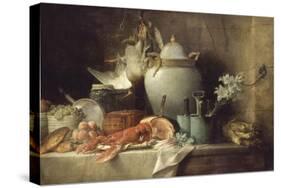 Vase, homard, fruits et gibier-Anne Vallayer-coster-Stretched Canvas