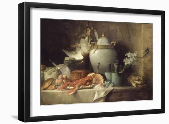 Vase, homard, fruits et gibier-Anne Vallayer-coster-Framed Giclee Print