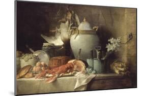 Vase, homard, fruits et gibier-Anne Vallayer-coster-Mounted Giclee Print