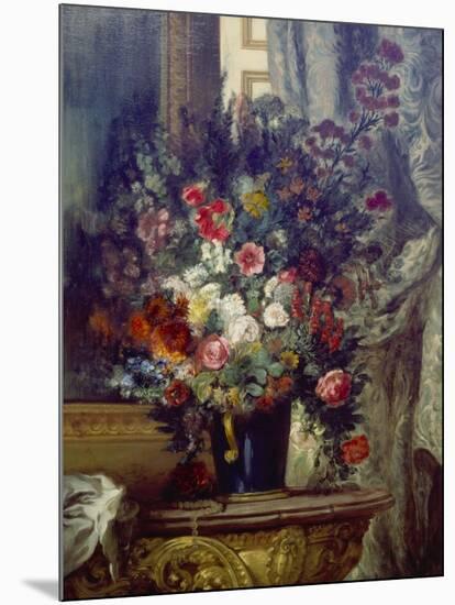 Vase Mit Blumen Auf Einer Konsole-Eugene Delacroix-Mounted Giclee Print
