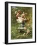 Vase Mit Pfingstrosen in Einem Garten-Louis Marie Lemaire-Framed Giclee Print